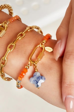 Pulsera abalorios cierre ovalado Multicolor Stone h5 Imagen3